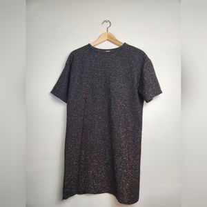 Zara Trafaluc Women's Multicolored Metallic Shiny Mini Shirt Dress